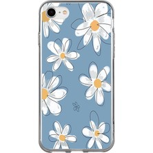 TechTree iPhone 6 - 6s Uyumlu Mavi Papatya Bahçesi Baskılı Silikon Kılıf
