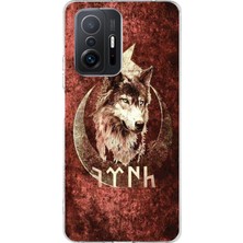 TechTree Xiaomi Mi 11T-11T Pro Uyumlu Göktürk Yazılı ve Bozkurt Desenli Baskılı Silikon Kılıf