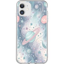 TechTree iPhone 11 Uyumlu Soft Renkli Gezegenler Baskılı Silikon Kılıf
