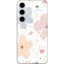 TechTree Samsung Galaxy S24 Fe Uyumlu Pastel Soyut Çiçek ve Leke Desenli Baskılı Silikon Kılıf