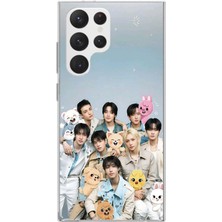 TechTree Samsung Galaxy S22 Ultra Uyumlu Tray Kids K-Pop Grubu ve Skzoo Temalı Baskılı Silikon Kılıf