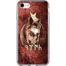 TechTree iPhone 6 - 6s Uyumlu Göktürk Yazılı ve Bozkurt Desenli Baskılı Silikon Kılıf