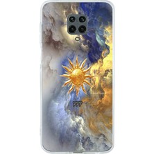 TechTree Redmi Note 9 Pro-9s Uyumlu 777 Güneş ve Bulut Tasarım Baskılı Silikon Kılıf