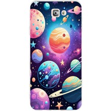 TechTree Samsung Galaxy J7 Prime Uyumlu Uzay, Gezegen ve Yıldız Desenli Baskılı Silikon Kılıf