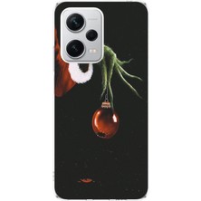 TechTree Redmi Note 12 Pro Plus Uyumlu Grinch Yeşil El ve Kırmızı Yılbaşı Topu Baskılı Silikon Kılıf