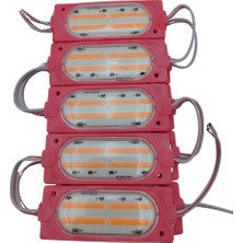 Powerr Led Aydınlatma 12 Volt Cob Ledli Animasyonlu Pembe Çakar Modül 5 Adet