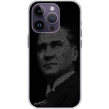 TechTree iPhone 14 Pro Max Uyumlu Gençliğe Hitabe Yazılı Atatürk Silüeti Baskılı Silikon Kılıf