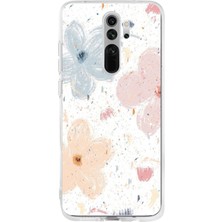 TechTree Redmi Note 8 Uyumlu Pastel Soyut Çiçek ve Leke Desenli Baskılı Silikon Kılıf