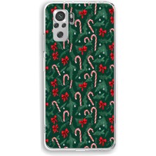 TechTree Redmi Note 10 / 10S Uyumlu Yılbaşı Çam Ağacı ve Baston Şeker Baskılı Silikon Kılıf