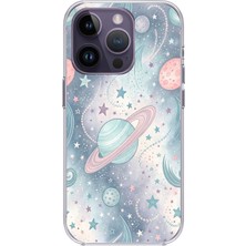 TechTree iPhone 14 Pro Max Uyumlu Soft Renkli Gezegenler Baskılı Silikon Kılıf