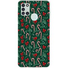TechTree Samsung Galaxy A21S Uyumlu Yılbaşı Çam Ağacı ve Baston Şeker Baskılı Silikon Kılıf