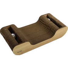 Feyza Design Doğal Kedi Otlu ve Zilli Toplu Tırmalama Kartonu 44 cm