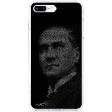 TechTree iPhone 7 Plus-8 Plus Uyumlu Gençliğe Hitabe Yazılı Atatürk Silüeti Baskılı Silikon Kılıf