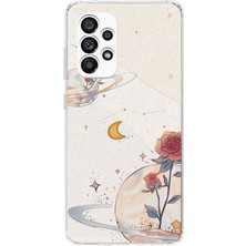 TechTree Samsung Galaxy A23 Uyumlu Gezegen, Yıldız ve Gül Baskılı Silikon Kılıf