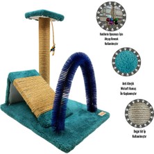 Feyza Design Kedi Tırmala, Rampası ve Fırçası 3'lü Set, Keyifli Bakım Malzemeleri