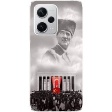 TechTree Redmi Note 12 Pro Plus Uyumlu Bulutların Üzerindeki Lider Kalpaklı Atatürk Baskılı Silikon Kılıf