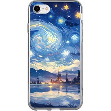 TechTree iPhone 6 - 6s Uyumlu Yıldızlı Gökyüzü ve Şehir Silüeti Baskılı Silikon Kılıf