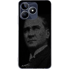 TechTree Realme C53 Uyumlu Gençliğe Hitabe Yazılı Atatürk Silüeti Baskılı Silikon Kılıf