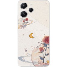 TechTree Redmi 12 Uyumlu Gezegen, Yıldız ve Gül Baskılı Silikon Kılıf