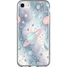 TechTree iPhone 6 - 6s Uyumlu Soft Renkli Gezegenler Baskılı Silikon Kılıf
