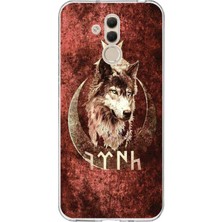 TechTree Huawei Mate 20 Lite Uyumlu Göktürk Yazılı ve Bozkurt Desenli Baskılı Silikon Kılıf