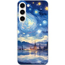 TechTree Samsung Galaxy S24 Plus Uyumlu Yıldızlı Gökyüzü ve Şehir Silüeti Baskılı Silikon Kılıf