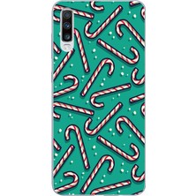 TechTree Samsung Galaxy A50-A30S Uyumlu Yılbaşı Ruhu Baston Şeker ve Kar Taneli Baskılı Silikon Kılıf