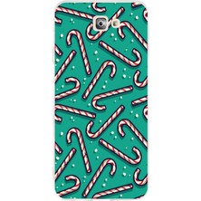 TechTree Samsung Galaxy J7 Prime Uyumlu Yılbaşı Ruhu Baston Şeker ve Kar Taneli Baskılı Silikon Kılıf