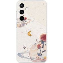 TechTree Samsung Galaxy S23 Fe Uyumlu Gezegen, Yıldız ve Gül Baskılı Silikon Kılıf