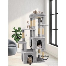 Feyza Design Renkli Çok Katlı Tırmalamalı Teraslı Kedi Oyun Evi, Eğlenceli Tasarım