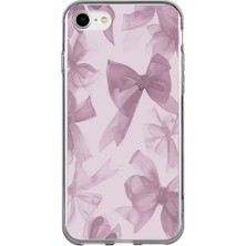 TechTree iPhone 6 - 6s Uyumlu Menekşe Tonlu Fiyonk Baskılı Silikon Kılıf