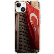 TechTree iPhone 13-14 Uyumlu Dev Türk Bayrağı Baskılı Silikon Kılıf