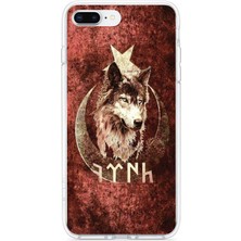 TechTree iPhone 7 Plus-8 Plus Uyumlu Göktürk Yazılı ve Bozkurt Desenli Baskılı Silikon Kılıf