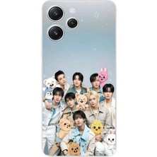 TechTree Redmi 12 Uyumlu Tray Kids K-Pop Grubu ve Skzoo Temalı Baskılı Silikon Kılıf