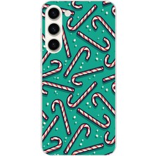 TechTree Samsung Galaxy S24 Plus Uyumlu Yılbaşı Ruhu Baston Şeker ve Kar Taneli Baskılı Silikon Kılıf