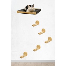 Feyza Design Kedi Evi, Merdiven, Yatak Takımı, Duvara Monte, Hamağı, Kuş, 6 Parça Set