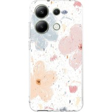 TechTree Redmi Note 13 4g Uyumlu Pastel Soyut Çiçek ve Leke Desenli Baskılı Silikon Kılıf