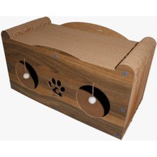 Feyza Design Renkli Karton Tırmalamalı Kedi Evi 60X30X28CM, Eğlenceli ve Konforlu Tasarım