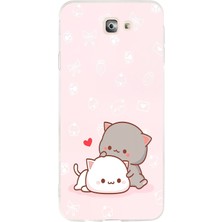 TechTree Samsung Galaxy J7 Prime Uyumlu Sevimli ve Remontik Kediler Baskılı Silikon Kılıf