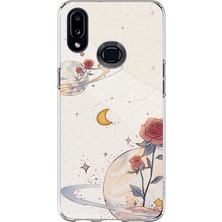 TechTree Samsung Galaxy A10S Uyumlu Gezegen, Yıldız ve Gül Baskılı Silikon Kılıf