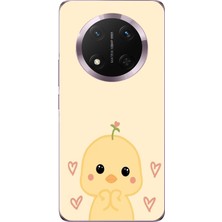 TechTree Honor Magic 7 Lite Uyumlu Sevimli Civciv ve Kalp Desenli Baskılı Silikon Kılıf