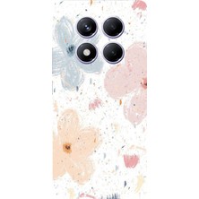 TechTree Redmi Note 14 Pro Plus Uyumlu Pastel Soyut Çiçek ve Leke Desenli Baskılı Silikon Kılıf