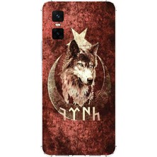 TechTree Infinix Gt 30 Pro Uyumlu Göktürk Yazılı ve Bozkurt Desenli Baskılı Silikon Kılıf