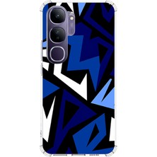 TechTree Vivo V40 Lite Uyumlu Modern Mavi Geometrik Mozaik Baskılı Silikon Kılıf
