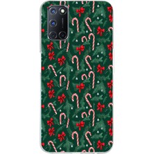 TechTree Oppo A52-A72-92 Uyumlu Yılbaşı Çam Ağacı ve Baston Şeker Baskılı Silikon Kılıf