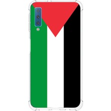 TechTree Samsung Galaxy A7 2018 Uyumlu Filistin Bayrağı Baskılı Silikon Kılıf