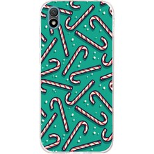 TechTree Huawei Y5 2019 - Honor 8s Uyumlu Yılbaşı Ruhu Baston Şeker ve Kar Taneli Baskılı Silikon Kılıf