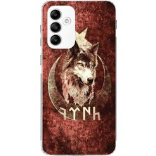 TechTree Samsung Galaxy A05S Uyumlu Göktürk Yazılı ve Bozkurt Desenli Baskılı Silikon Kılıf