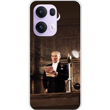 TechTree Oppo Reno 13 Pro Uyumlu Atatürk Ilk Meclis Konuşması Baskılı Silikon Kılıf