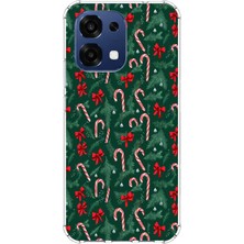 TechTree Oppo A6 Pro Uyumlu Yılbaşı Çam Ağacı ve Baston Şeker Baskılı Silikon Kılıf